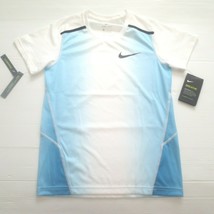 Nike Boys Breathe Instacool Shirt - 893577 - Blue White 482 - Size M - NWT - £11.98 GBP