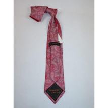 Mens Steven Land 100% Woven Silk Big Knot Tie and Hankie Set BW2436-05 Red image 4
