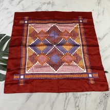Queen Pearl Vintage Square Scarf Red Purple Geometric Print Yamashita Ac... - $333.43 MXN