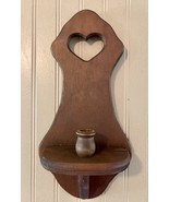 vintage brown wood wall candle sconce - $9.50