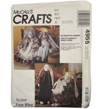 McCalls Crafts Pattern 4955 Big Bunny Dolls &amp; Wardrobe By Faye Wine - $11.52