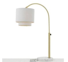 AF Lighting Arched Table Lamp with Fabric Shade Gold - £106.51 GBP