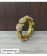 VeronuiQ Trends-Royal Design Gold Plated Gajra Polki Bangles - $242.79 CAD