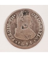 1811 Chile 2 Reales Moneda de Plata En Fina Estado Con Chop Marks ! Km 74 - $212.02 CAD
