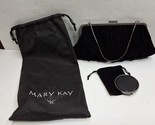 Mary Kay Pleated Black Velvet Clutch Bag Purse - £15.79 GBP