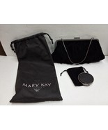 Mary Kay Pleated Black Velvet Clutch Bag Purse - $368.58 MXN