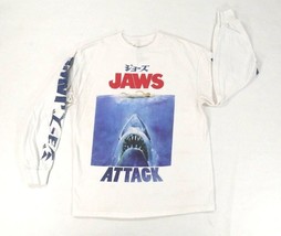 Jaws Movie Poster Long Sleeved White T-Shirt Mens Size Medium - £27.10 GBP