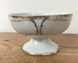 Vintage Antique Victorian Porcelain Gold Painted Compote Candy Nut Dish ... - £31.33 GBP