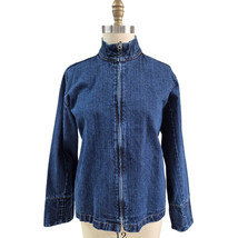 80s 90s Vtg Retro Bill Blass Jeans Denim Jacket Zip Style Sz L 100% Cotton - $51.68