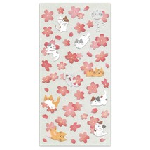 CUTE SAKURA CAT STICKERS Cherry Blossom Paper Sticker Sheet Kawaii Scrap... - £3.13 GBP