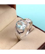 Natural Aquamarine Ring Gemstone March Birthstone 925 Sterling Silver Aq... - £70.78 GBP