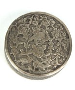 Antique Persian Silver Trinket Case Box Engraved w/ Flowers &amp; Love Birds... - $778.79 CAD