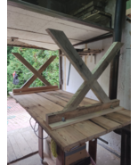 Rustic Wooden X Table Legs 70cm | Reclaimed Wood Farmhouse Base | Custom... - $95.00