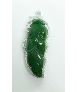 Natural Untreated Burmese Type A Jade Leaf Pendant With Authentication R... - $4,852.00