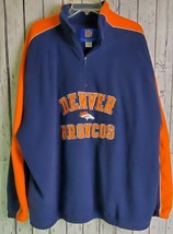 Reebok NFL Denver Broncos Orange &amp; Blue Fleece Pullover Jacket Mens Size XL - £30.92 GBP