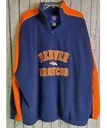 Reebok NFL Denver Broncos Orange &amp; Blue Fleece Pullover Jacket Mens Size XL - £30.39 GBP