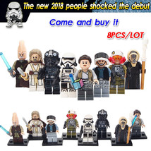 8pcs/set Star Wars Movies Minifigures Jedi Ki-Adi-Mundi Luke Leia Rebel Pilots - £13.57 GBP