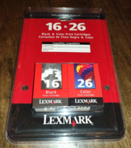 NIP Lexmark Combo Pack 16 Black & 26 Color Ink Inkjet Printer Cartridges - $34.64