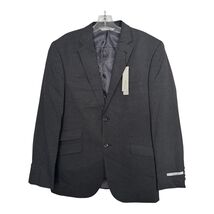 Perry Ellis Portfolio Blazer Mens 42R Gray Stripe Slim Fit Stretch 2 But... - $55.57