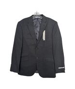 Perry Ellis Portfolio Blazer Mens 42R Gray Stripe Slim Fit Stretch 2 But... - $47.23