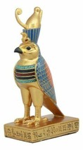 Ebros Egyptian God Horus Falcon Bird On Hieroglyphic Pedestal Statue 8.75&quot;H - £25.16 GBP