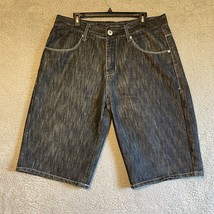 Southpole Denim Shorts Mens Sz 36 Baggy Loose Street Wear Dark Blue Wash - $25.99