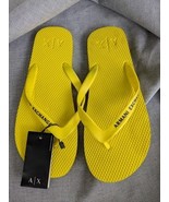 Armani Exchange Men Rubber Flip Flop Yellow Lettering 12 NEW - $82,098.83 MXN