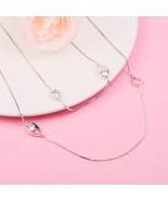 925 Sterling Silver / 14k Gold Plated Brilliance Long Pendant Necklace 9... - $47.74 CAD