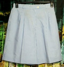 Vintage Cortland Collection Petite Blue Striped Lined High Rise Shorts S... - £23.30 GBP