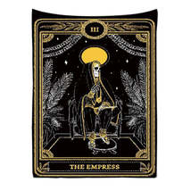 Anyhouz Tapestry Black Yellow Empress 95X70 cm Tarot Card Psychedelic Scene Art  - £17.50 GBP