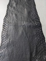 Genuine Python Snake Skin Piece  Sankeskin Leather  Aniline Black 40&quot; Long - $68.31