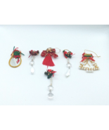 Vtg Christmas Ornaments Holiday Crystals Mirror Beaded Tree Tassels Lot ... - £11.66 GBP