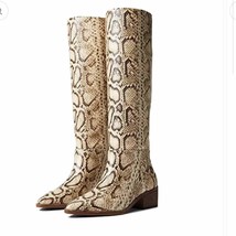 New Vince Camuto Beaanna Natural Snake Knee High Boots Size 6.5 - £94.61 GBP