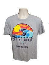 2021 Miami Beach Florida Spring Break Adult Large Gray TShirt - £15.13 GBP