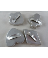 Cookie Cutters Playing Card suits silver aluminum with handles Vintage - $7.91