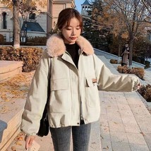 Lucyever Korean Thick Fleece Women Winter Jacket Fashion Loose Warm Plush Parkas - £52.75 GBP