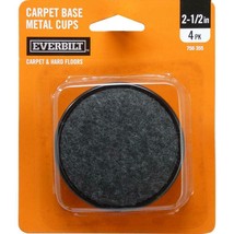 EVERBILT 2-1/2 in. Metal Furniture Cups with Carpet Base, QTY 10 - £6.22 GBP