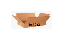 19&quot; x 12&quot; x 3&quot; CARDBOARD BOX - 200 lb -  SINGLE BOX - $3.80