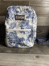 Trans By Jansport 18&quot; Meadow Backpack Turkish Ocean Vintage Floral Blue White - £11.30 GBP