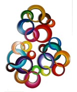 Colorful Contemporary Modern Abstract Circle wall art, 3pc Circle Wall d... - $349.99