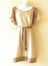 Khaki Silk Crinkled Wrinkled Women Maternity Sun Dress - L to 1X - $19.90