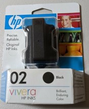 NEW HP 02 Black Original Ink Cartridge Vivera EXPIRES Sep 2009 - $9.12
