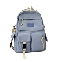 School Bags For Teenage Girls School Backpacks Women Nylon Bookbags Soft Solid M - £22.29 GBP