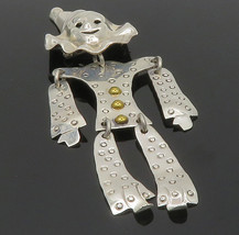 MEXICO 925 Sterling Silver - Vintage Two Tone Clown Brooch Pin (MOVES) - BP4502 - £64.91 GBP