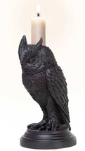 Mystical Wicca Gothic Owl Of Astrontiel Candlestick Candle Holder Figurine - £23.88 GBP