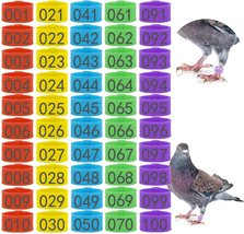 100Pcs 8Mm Bird Leg Bands Rings - Colorful 001-100 Numbered Pigeon Foot Rings Bi - £13.28 GBP