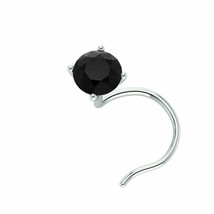 0.10Ct Round Black Simulated Diamond Nose Stud Ring 14K White Gold Plated - $18.97