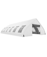 20 x 40 FT Peach Shaped Party Tent Wedding Canopy with Zipper Doors-Whit... - $1,440.41