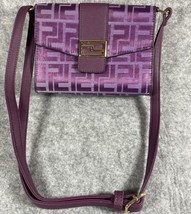 Crossbody Purse Purple With Gold Accents - £12.56 GBP