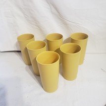 Tupperware Tumblers #873 Glasses 12 oz Vintage Harvest Gold Yellow Lot of 6 Cups - £16.74 GBP